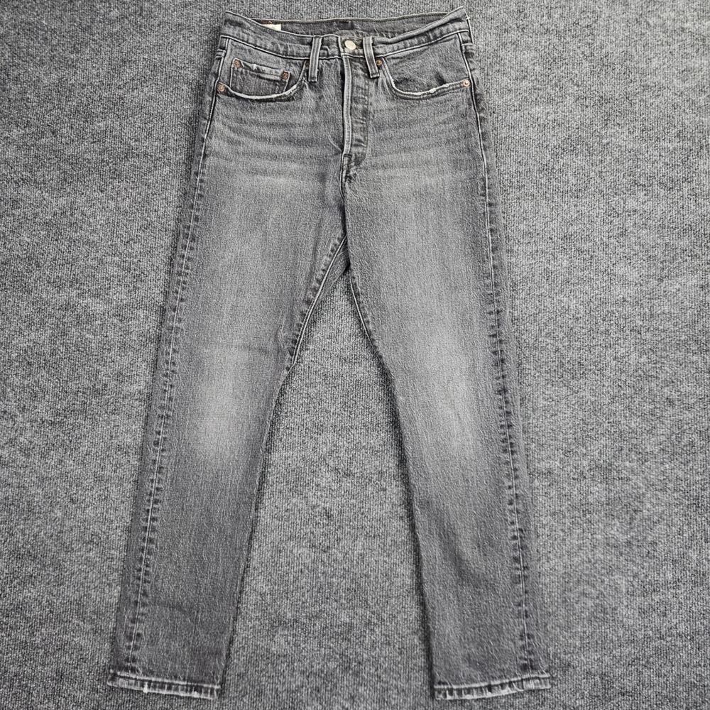 Levis Premium 501 Skinny Jeans Women's 26 Coal Black Wash High Rise Denim
